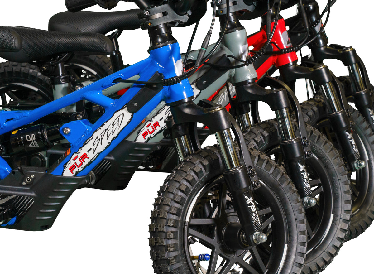 Pῡr-Speed 12" Xtreme ULTRA Electric Balance bike full suspension, 36v/250w