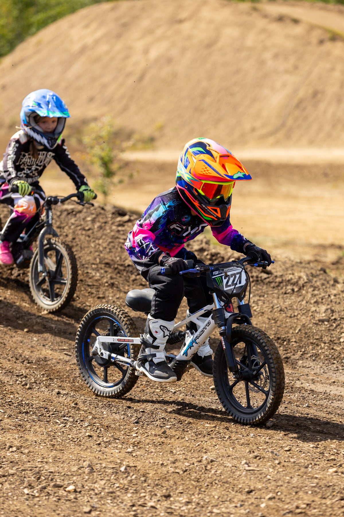 xrt moto pro-x 52v 500w 16in kids electric bike full suspension