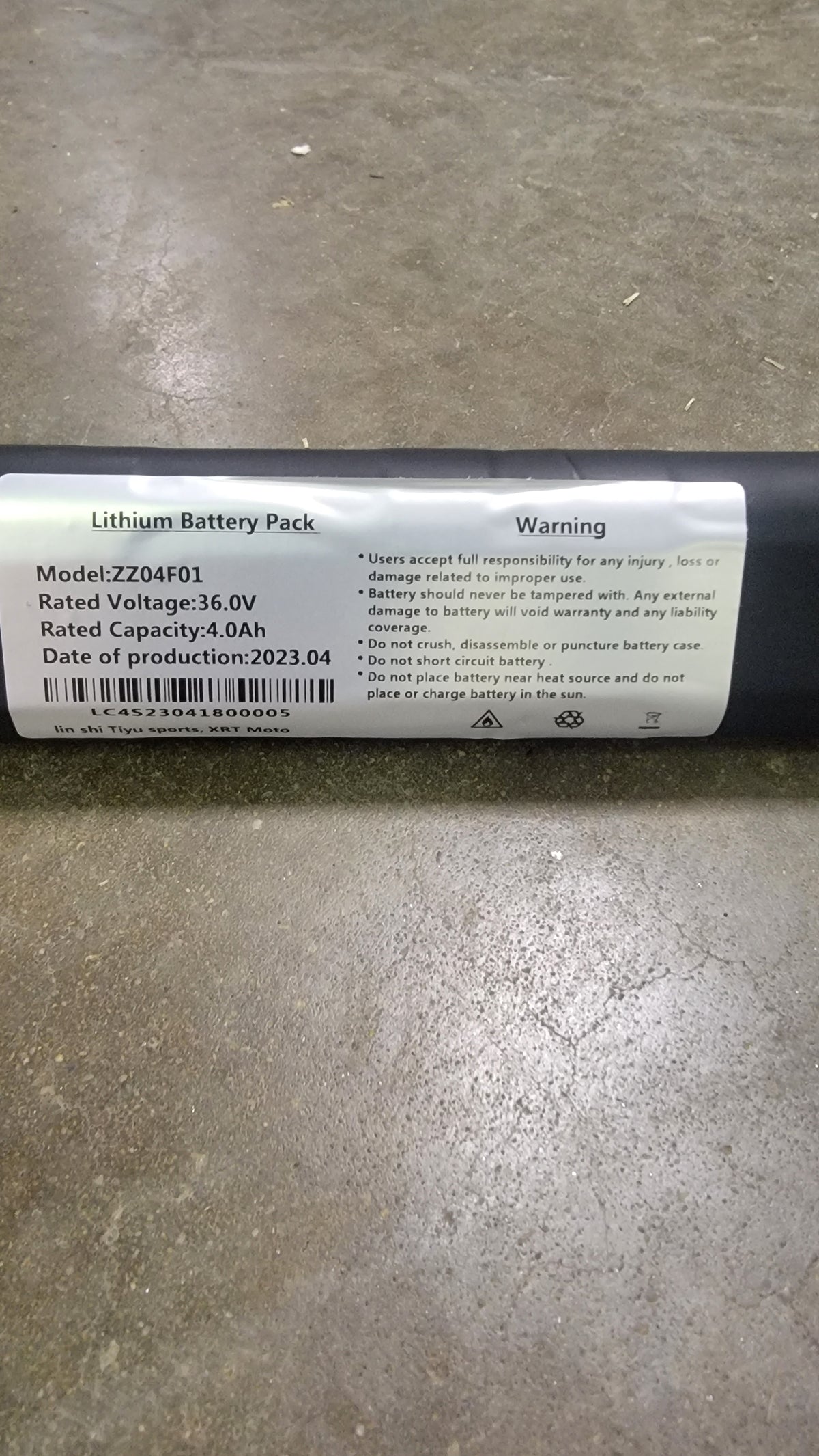 36 volt 4 amp battery