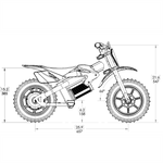 SYNDYT SYR 120 12" E Balance Bike. 24 Volts. 10 AH. 250 Watts. 5, 8, 12mph